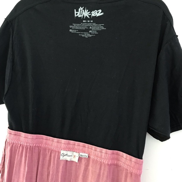 Handcrafted Reworked Blink182 Maxi Peasant Dress size M/1X maxi shirt - Picture 10 of 10